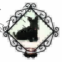 Scottish Terrier Wrought Iron Wall Art Candle Holder