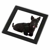 Scottish Terrier Black Rim High Quality Glass Coaster