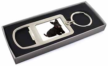 Scottish Terrier Chrome Metal Bottle Opener Keyring in Box
