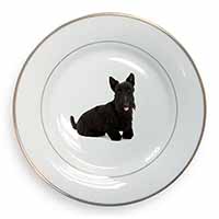 Scottish Terrier Gold Rim Plate Printed Full Colour in Gift Box