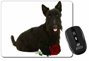 Scottish Terrier with Red Rose Computer Mouse Mat