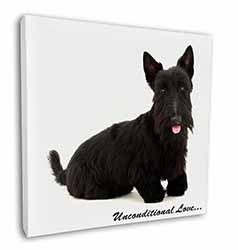 Scottish Terrier Dog-With Love Square Canvas 12"x12" Wall Art Picture Print