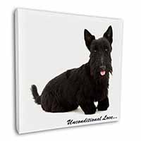 Scottish Terrier Dog-With Love Square Canvas 12"x12" Wall Art Picture Print