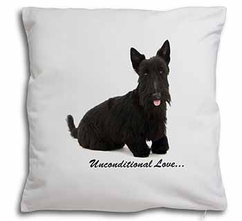 Scottish Terrier Dog-With Love Soft White Velvet Feel Scatter Cushion