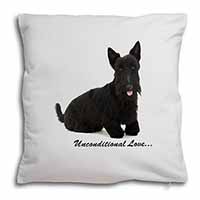 Scottish Terrier Dog-With Love Soft White Velvet Feel Scatter Cushion