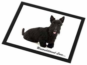 Scottish Terrier Dog-With Love Black Rim High Quality Glass Placemat