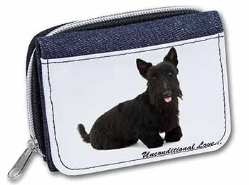 Scottish Terrier Dog-With Love Unisex Denim Purse Wallet