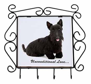 Scottish Terrier Dog-With Love Wrought Iron Key Holder Hooks