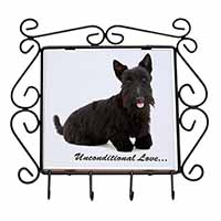 Scottish Terrier Dog-With Love Wrought Iron Key Holder Hooks
