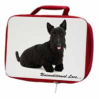 Scottish Terrier Dog-With Love Insulated Red School Lunch Box/Picnic Bag