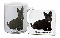 Scottish Terrier Dog-With Love Mug and Coaster Set