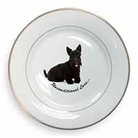 Scottish Terrier Dog-With Love Gold Rim Plate Printed Full Colour in Gift Box