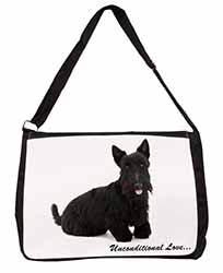 Scottish Terrier Dog-With Love Large Black Laptop Shoulder Bag School/College
