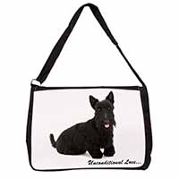 Scottish Terrier Dog-With Love Large Black Laptop Shoulder Bag School/College