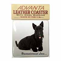 Scottish Terrier Dog-With Love Single Leather Photo Coaster