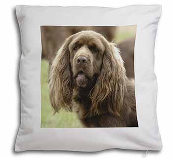Sussex Spaniel Dog Soft White Velvet Feel Scatter Cushion