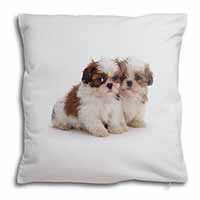 Shih-Tzu Dog Soft White Velvet Feel Scatter Cushion