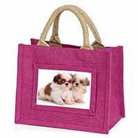 Shih-Tzu Dog Little Girls Small Pink Jute Shopping Bag