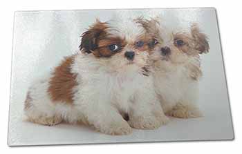 Large Glass Cutting Chopping Board Shih-Tzu Dog