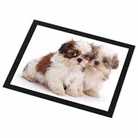 Shih-Tzu Dog Black Rim High Quality Glass Placemat