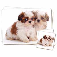 Shih-Tzu Dog Twin 2x Placemats and 2x Coasters Set in Gift Box