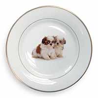 Shih-Tzu Dog Gold Rim Plate Printed Full Colour in Gift Box