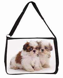 Shih-Tzu Dog Large Black Laptop Shoulder Bag School/College