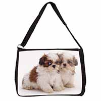 Shih-Tzu Dog Large Black Laptop Shoulder Bag School/College