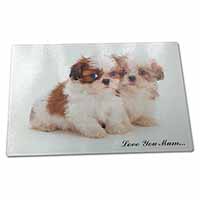 Large Glass Cutting Chopping Board Shih-Tzu 