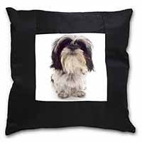 Shih-Tzu Dog Black Satin Feel Scatter Cushion