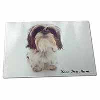 Large Glass Cutting Chopping Board Shih-Tzu Dog 