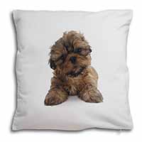 Shih-Tzu Dog Soft White Velvet Feel Scatter Cushion