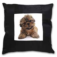 Shih-Tzu Dog Black Satin Feel Scatter Cushion