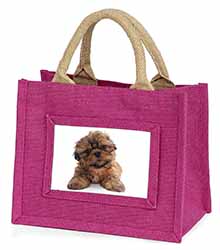 Shih-Tzu Dog Little Girls Small Pink Jute Shopping Bag