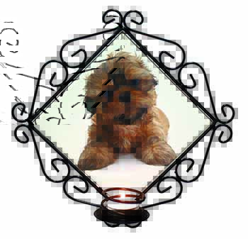 Shih-Tzu Dog Wrought Iron Wall Art Candle Holder