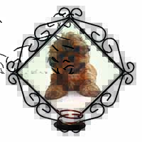 Shih-Tzu Dog Wrought Iron Wall Art Candle Holder