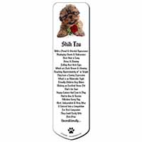 Shih Tzu Dog with Red Rose Bookmark, Book mark, Printed full colour