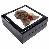 Shih Tzu Dog with Red Rose Keepsake/Jewellery Box