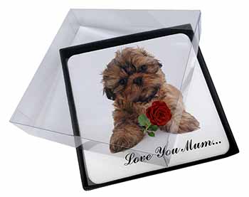 4x Shih Tzu Dog with Rose 