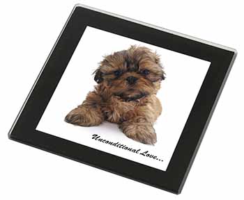 Shih-Tzu Dog-Love Black Rim High Quality Glass Coaster