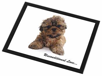 Shih-Tzu Dog-Love Black Rim High Quality Glass Placemat