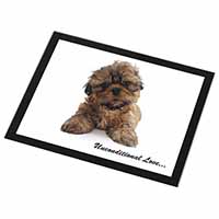 Shih-Tzu Dog-Love Black Rim High Quality Glass Placemat