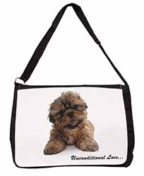 Shih-Tzu Dog-Love Large Black Laptop Shoulder Bag School/College