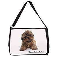 Shih-Tzu Dog-Love Large Black Laptop Shoulder Bag School/College