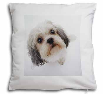 Cute Shih-Tzu Dog Soft White Velvet Feel Scatter Cushion