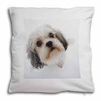 Cute Shih-Tzu Dog Soft White Velvet Feel Scatter Cushion