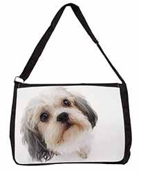 Cute Shih-Tzu Dog Large Black Laptop Shoulder Bag School/College