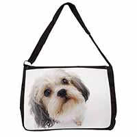 Cute Shih-Tzu Dog Large Black Laptop Shoulder Bag School/College