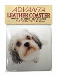 Cute Shih-Tzu Dog Single Leather Photo Coaster