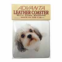 Cute Shih-Tzu Dog Single Leather Photo Coaster